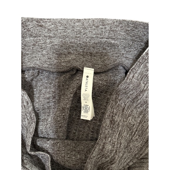 Athleta Gray Brown Ribbed Knit Midi Skirt Side Slit Stretch Casual Athleisure - Picture 5 of 6